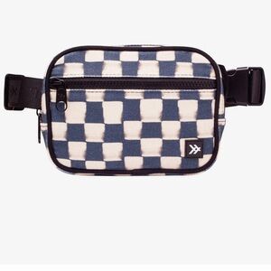 FADED CHECK
 Blue and White Crossbody Bag